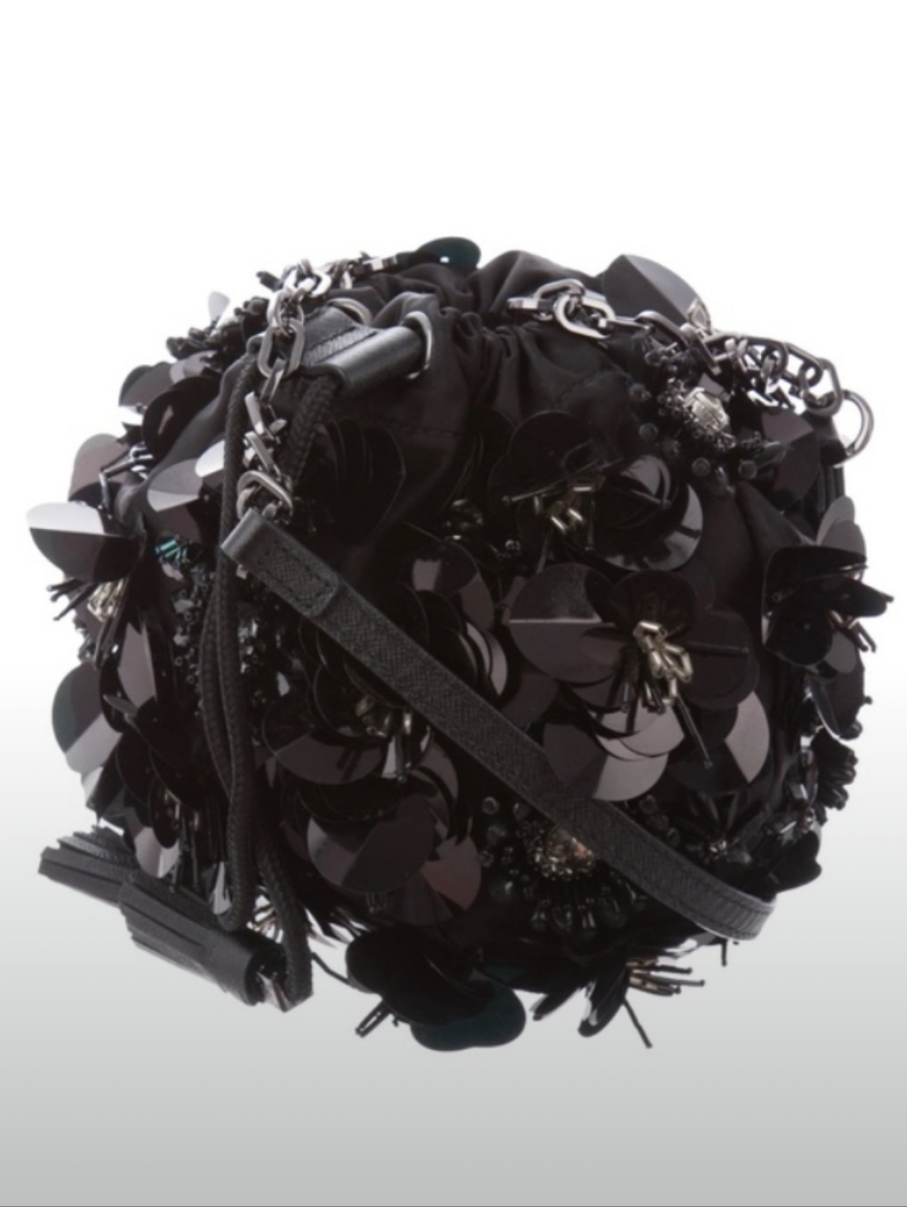 Tory Burch-Mini Flower Cluster Bead Stone Palettes Satin Crossbody Bag 🖤 - Picture 7 of 15